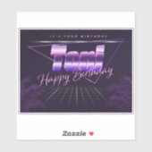 Toni Name Vorname lila retro Sticker Geburtstag (Blatt)