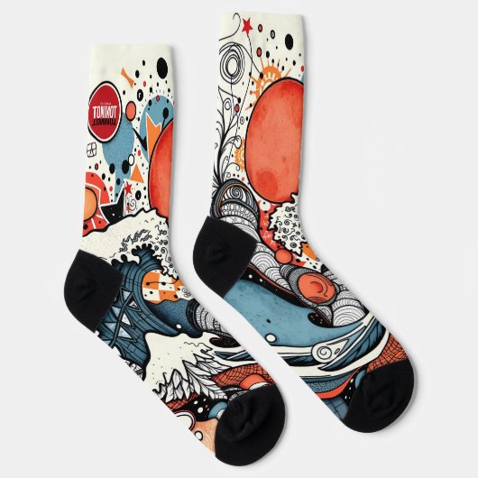 TONI ORIGINAL – Abstrakte Wellensocken Socken (Rechts)
