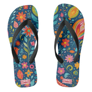 TONI ORIGINAL – Florale künstlerische Sommer Flip  Badesandalen
