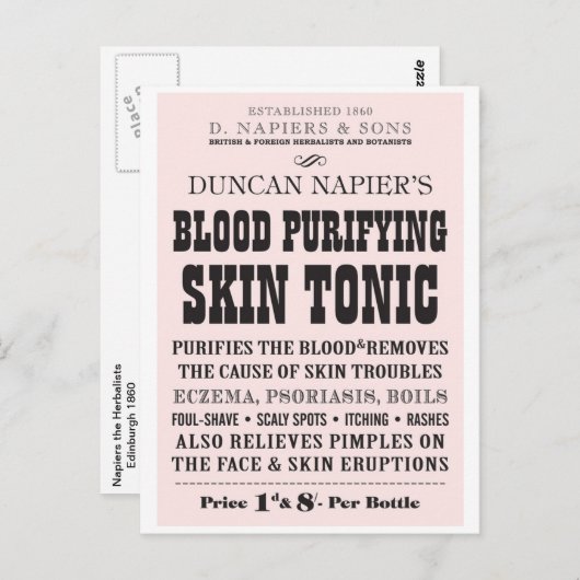 Tonic Postcard der Haut Postkarte (Vorne/Hinten)