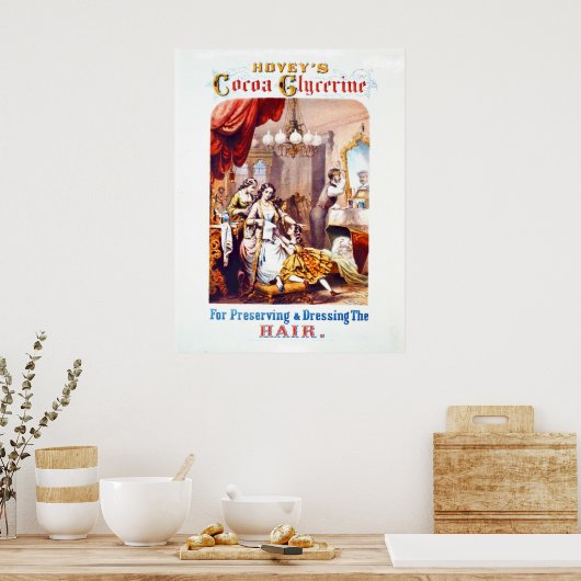 Tonic-Werbung im Haar 1860 Poster (Küche)