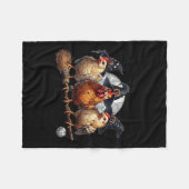 Tonight We Fly, Chicken Witch, Funny Halloween Chi Fleecedecke (Vorderseite (Horizontal))