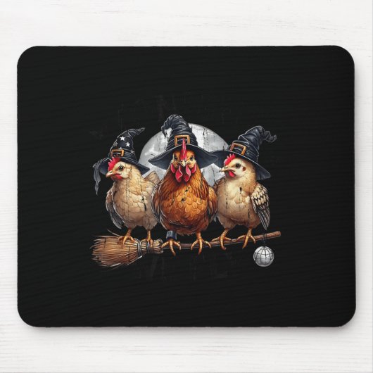 Tonight We Fly, Chicken Witch, Funny Halloween Chi Mousepad (Vorne)