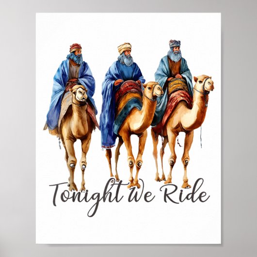 Tonight We Ride Christmas, 3 Wise Men Funny Christ Poster (Vorne)