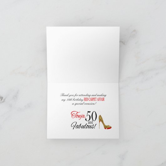 Tonja Glitzer Stiletto Vielen Dank | Gold Dankeskarte (Innenseite)