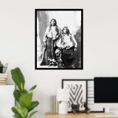 Tonkawa Indischer Leiter und Ehefrau 1884 Poster (Heimbüro)