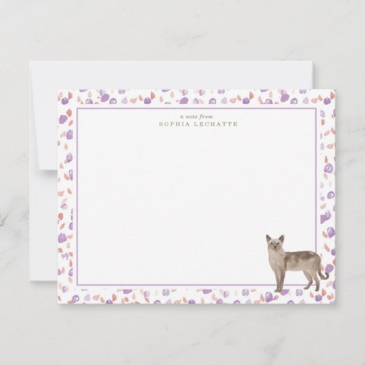 Tonkinese Cat Personalisiert Stationery Mitteilungskarte (Vorderseite)