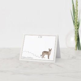 Tonkinese Kat Grau Border Monogram Name Note Card Dankeskarte