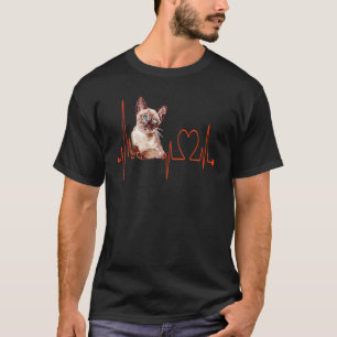 Tonkinese Katze Herzschlag EKG Lustig Ich Liebe Me T-Shirt