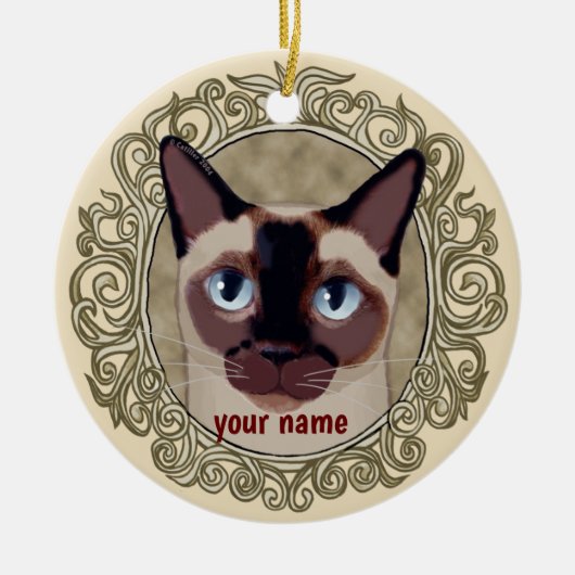Tonkinese Katzenverzierung Keramik Ornament (Vorne)