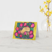 Tonkinese und Tulpen Karte (Gelbe Blume)