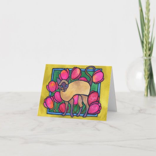 Tonkinese und Tulpen Karte (Vorderseite)