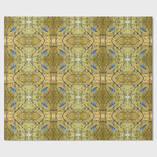Tonkinson - Bluebird ii gold gift wrap Cadeaupapie Geschenkpapier (Flach)