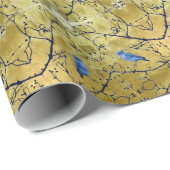 Tonkinson - Bluebird ii gold gift wrap Geschenkpapier (Rolleneckpunkt)
