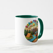 Tonkunst „Born to Roam“ Camping-Abenteuer-Szene Tasse (VorderseiteRechts)