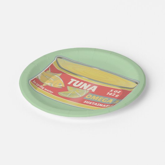 Tonne Thunfischkonserven Pappteller (Schrägansicht)