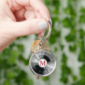 Tonne Vinyl Record Vintag Monogramm Schlüsselanhänger (Hand)