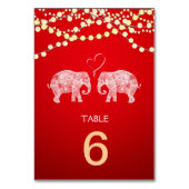 TONNEN der LIEBE-Elefanten-Strings des Lichtmenüs+ Tischnummer (Vorderseite)