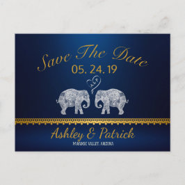 TONNEN LIEBE-Elefant Couple Indian Save the Date Ankündigungspostkarte
