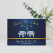 TONNEN LIEBE-Elefant Couple Indian Save the Date Einladung (Stehend Vorderseite)