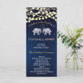 TONNEN LIEBE-/Elefantenabendlicht Hochzeitsprogram Programm (Stehend Vorderseite)