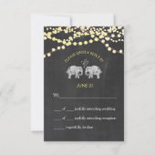 TONNEN LIEBE/Elephant Chalkboard Lights UAWG RSVP Karte (Vorderseite)