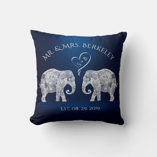 TONNEN LIEBE | Elephant Couple Custom Wedding Gift Kissen (Vorderseite)