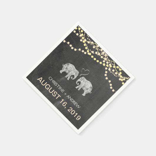 TONNEN LIEBE-Elephant-Leuchtenfolge mit benutzerde Serviette (Ecke)