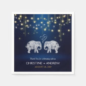 TONNEN LIEBE / Elephant String Lights Custom Blue Serviette (Vorderseite)