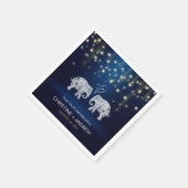 TONNEN LIEBE / Elephant String Lights Custom Blue Serviette (Ecke)