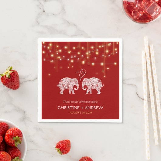 TONNEN LIEBE / Elephant String Lights Custom Serviette (Beispiel)