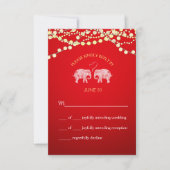 TONNEN LIEBE/Elephant String Lights Wedding RSVP (Vorderseite)