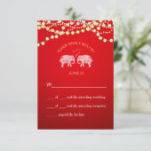 TONNEN LIEBE/Elephant String Lights Wedding RSVP (Stehend Vorderseite)