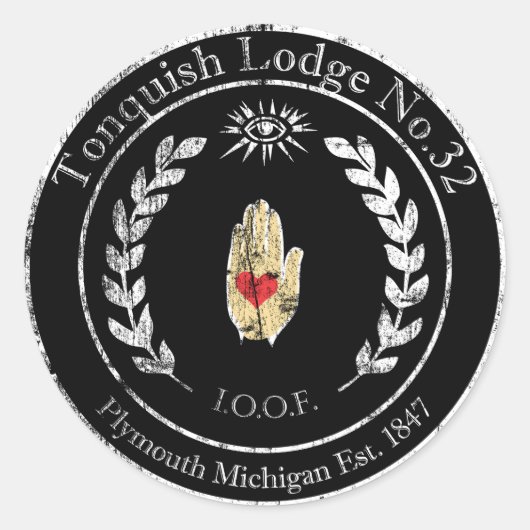 Tonquierte IOOF-Aufkleber - schwarz Runder Aufkleber (Vorderseite)