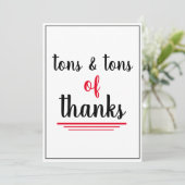 Tons Dankeschön Mitarbeiter Wertschätzung Red Blac Dankeskarte (Stehend Vorderseite)