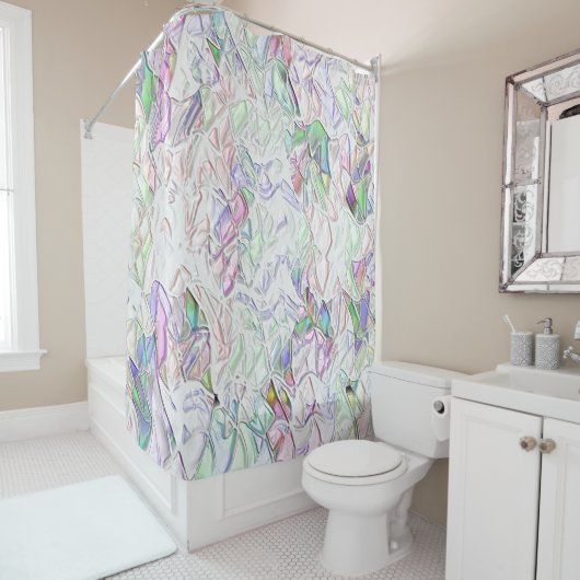 Tons pérola ou peças coloridas ao creme duschvorhang (Beispiel)