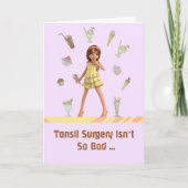Tonsil-Operation-Karte für junge Mädchen Karte (Vorderseite)
