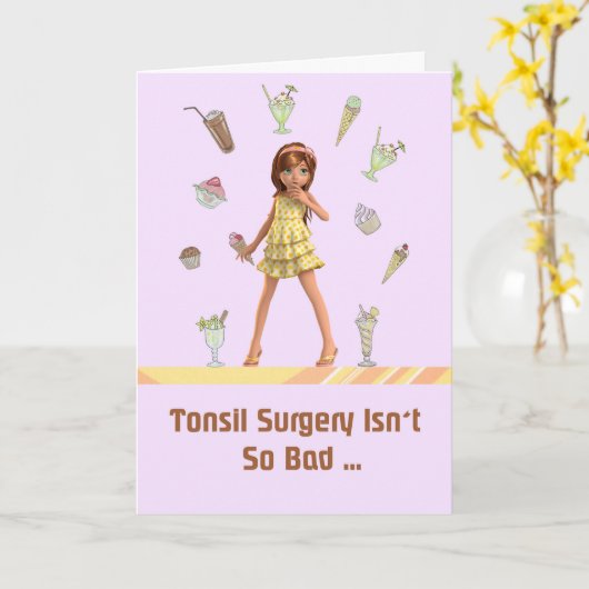 Tonsil-Operation-Karte für junge Mädchen Karte (Gelbe Blume)