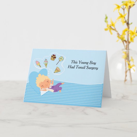 Tonsil Operation Young Boy Karte (Gelbe Blume)