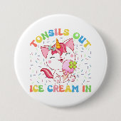 Tonsille draußen, Eiscreme rein | Unicorn Cat Button (Vorderseite)