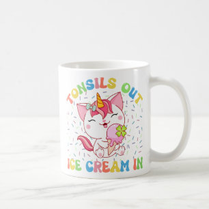 Tonsille draußen, Eiscreme rein   Unicorn Cat Kaffeetasse