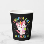 Tonsille draußen, Eiscreme rein | Unicorn Cat Pappbecher (Vorderseite)