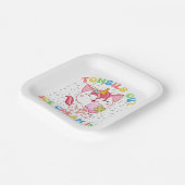 Tonsille draußen, Eiscreme rein | Unicorn Cat Pappteller (Gewinkelt)