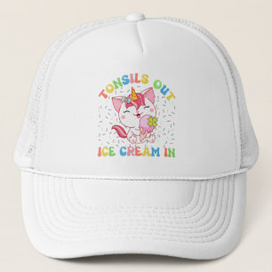 Tonsille draußen, Eiscreme rein Unicorn Cat Truckerkappe