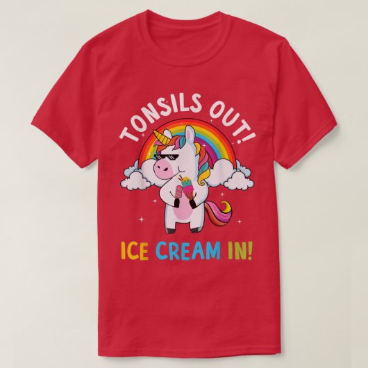 Tonsillectomie Operation Tonsille Eiscreme im T-Shirt (Design vorne)