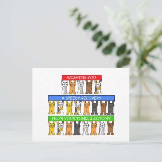 Tonsillectomy Speedy Erholung Postkarte (Stehend Vorderseite)