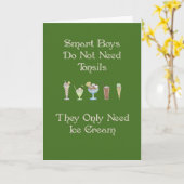 Tonsillen für intelligenten Boy mit Eiscreme entfe Karte (Gelbe Blume)