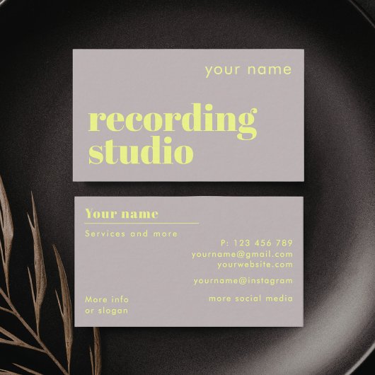 Tonstudio Schallplattenlabel Visitenkarte