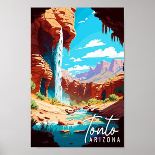 Tonto Arizona Vintage Illustration Poster