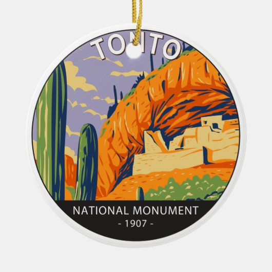 Tonto Nationales Monument Arizona Vintag Keramik Ornament (Vorne)